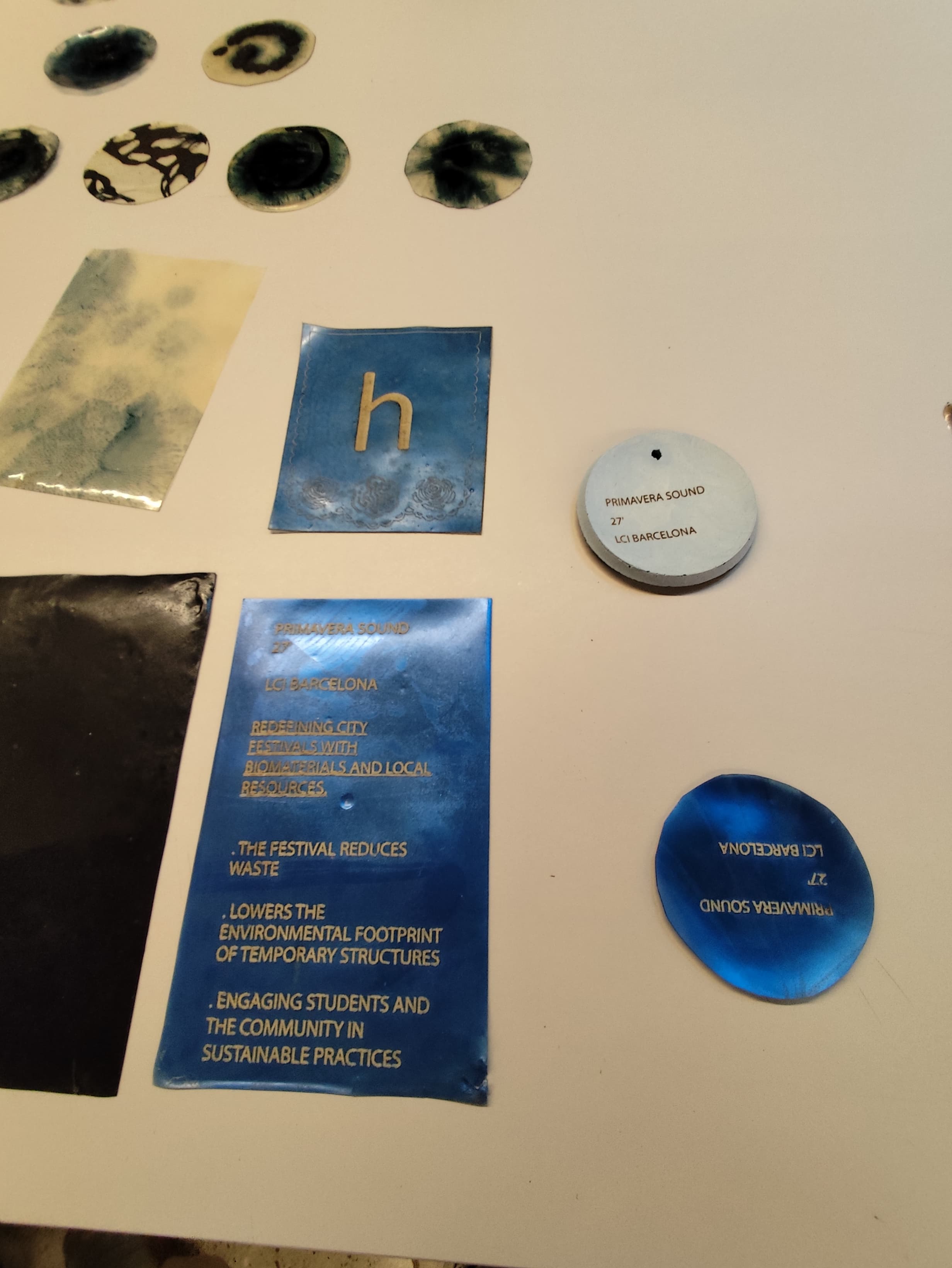 Moldes y texturas de biomateriales en LCI Barcelona.