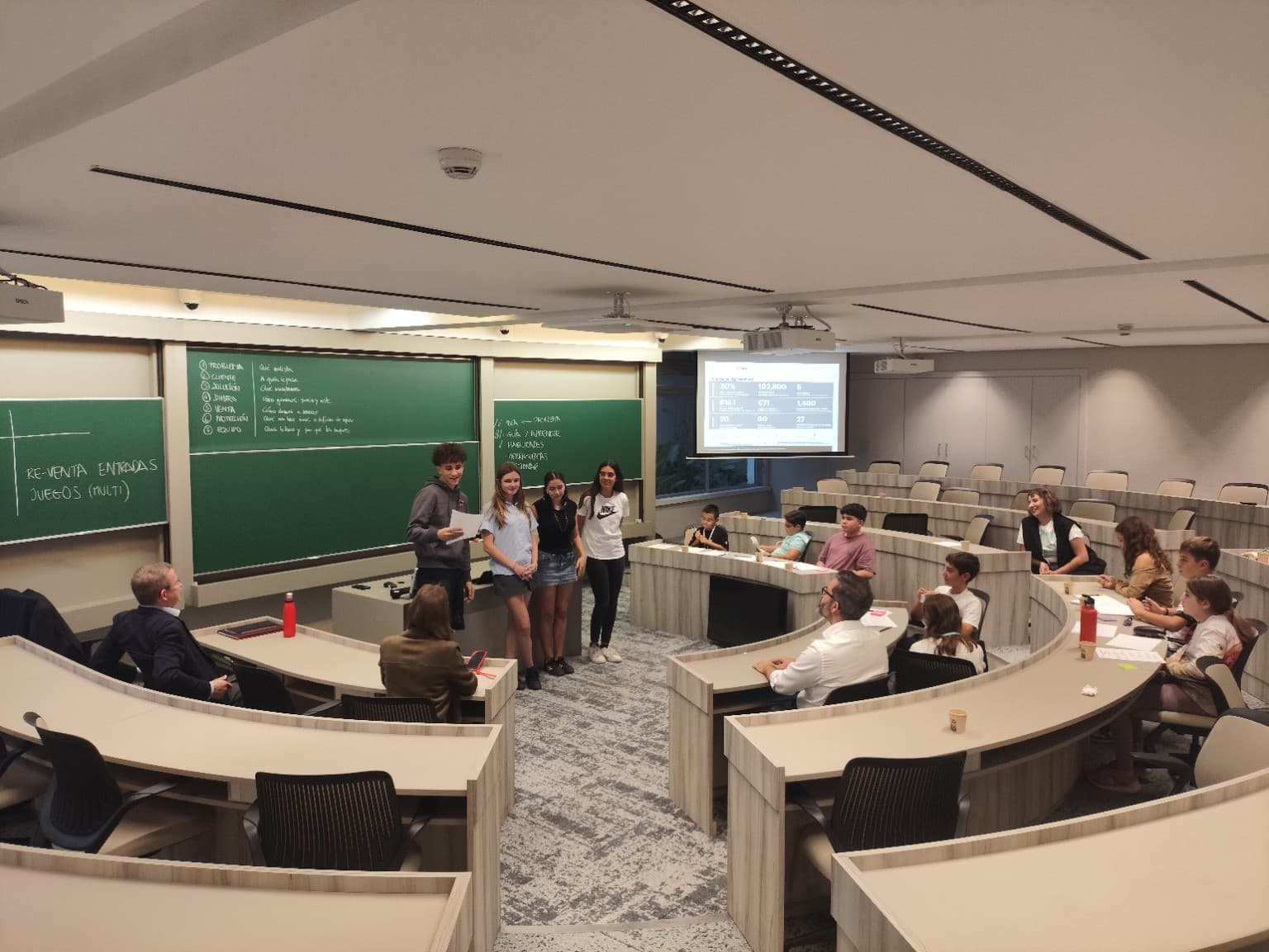 Jóvenes de Talentmood presentando una propuesta durante la jornada del curso pasado en IESE Business School.