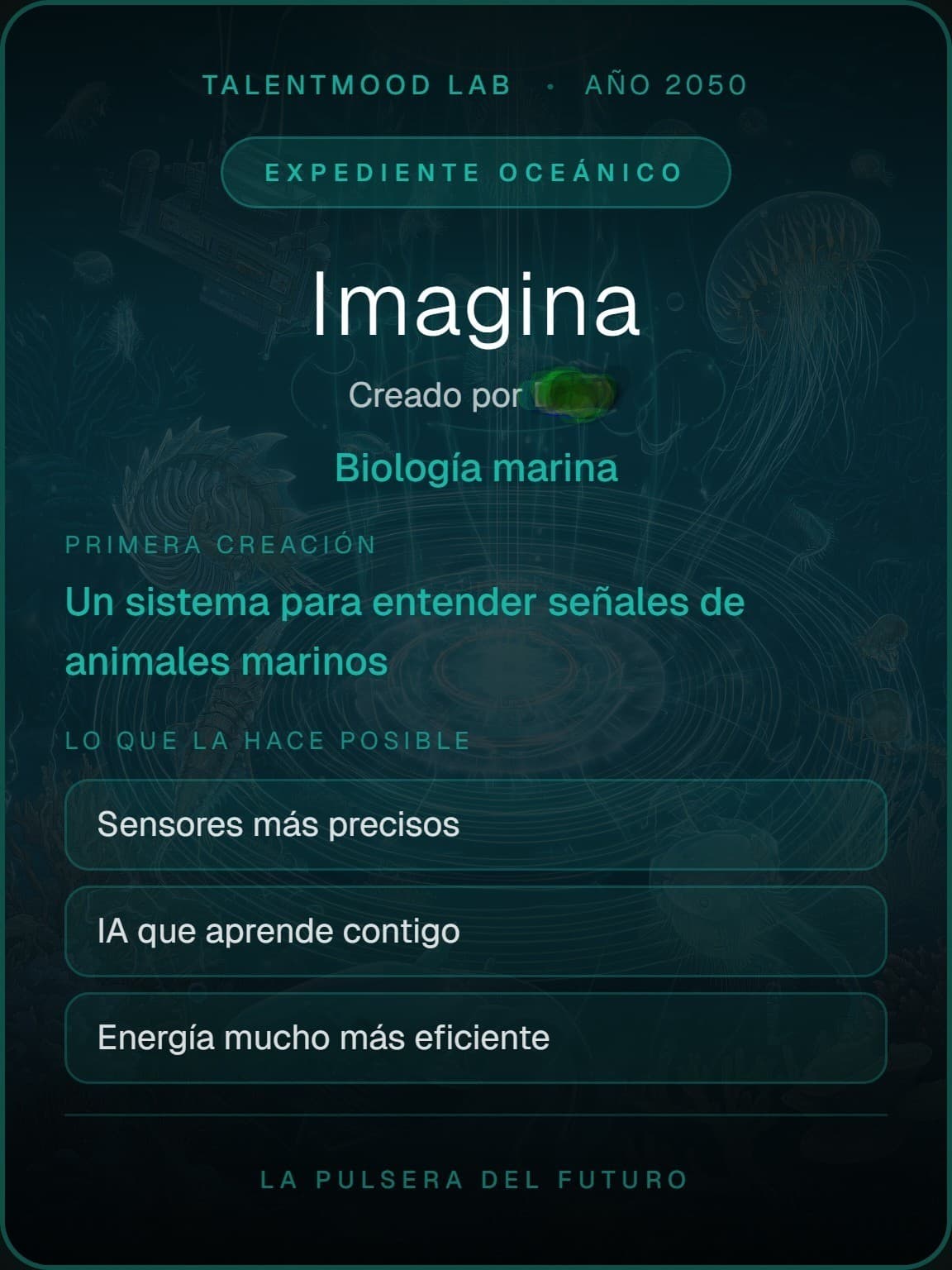 Creació Imagina, des de l'interès per la biologia marina
